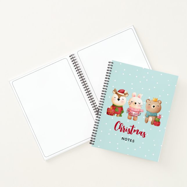Carnet Animaux de Noël en tenue festive (Intérieur)