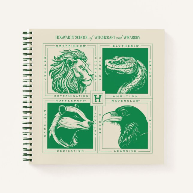 Carnet Animaux des Maisons HOGWARTS™ en grille (Devant)