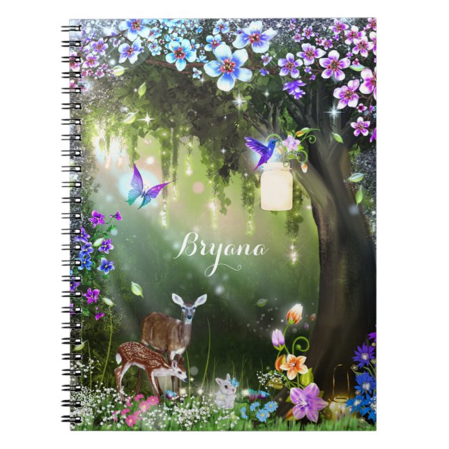 Carnet Animaux enchantés de la forêt de la fantasy (Devant)