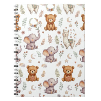 Carnet Animaux mignons de la forêt en aquarelle, motif sa