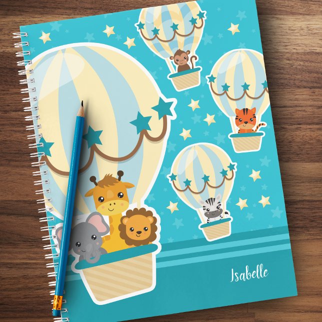 Carnet Animaux mignons de la jungle volant dans des ballo (Créateur téléchargé)