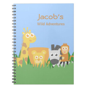Carnet Animaux mignons et colorés de safari