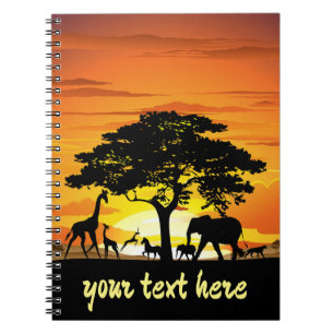 Carnet Animaux sauvages sur le coucher de soleil de la sa