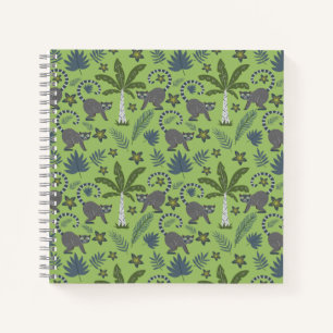 Carnet Animaux tropicaux sans soudure motif vert et gris