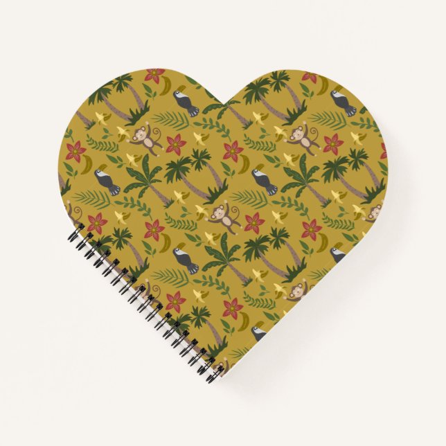 Carnet Animaux tropicaux singe motif sans soudure, macaw (Devant)