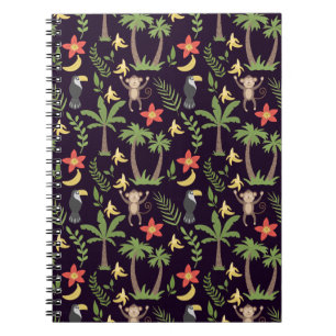 Carnet Animaux tropicaux singes motifs sans soudure & mac