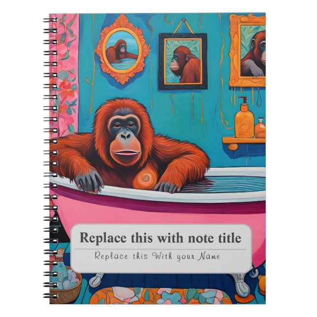 Carnet Animaux Whimsical Personnalisés - Singe (Devant)