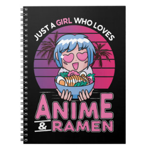 Carnet Anime and Ramen Girl Otaku Retro Japanese Manga