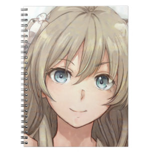 Carnet Anime brune fille aux yeux bleus