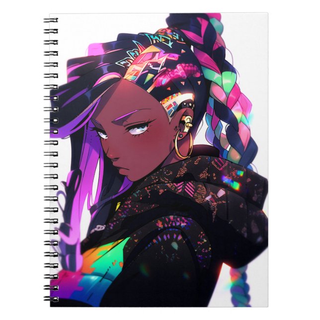 Carnet Anime Girl African American Art (Devant)