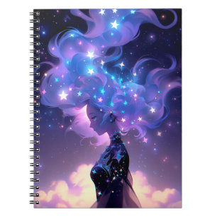 Carnet Anime Girl Fabriquée En Étoiles