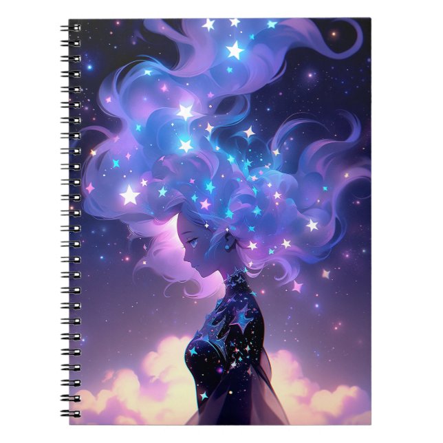 Carnet Anime Girl Fabriquée En Étoiles (Devant)