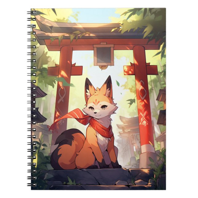 Carnet Anime Kitsune Cute Fox Imaginaire Art (Devant)