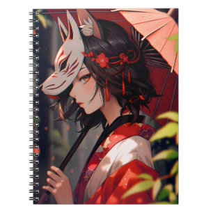Carnet Anime Kitsune Girl Cute Fox Imaginaire Art