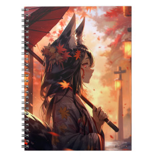Carnet Anime Kitsune Girl Cute Fox Imaginaire Art
