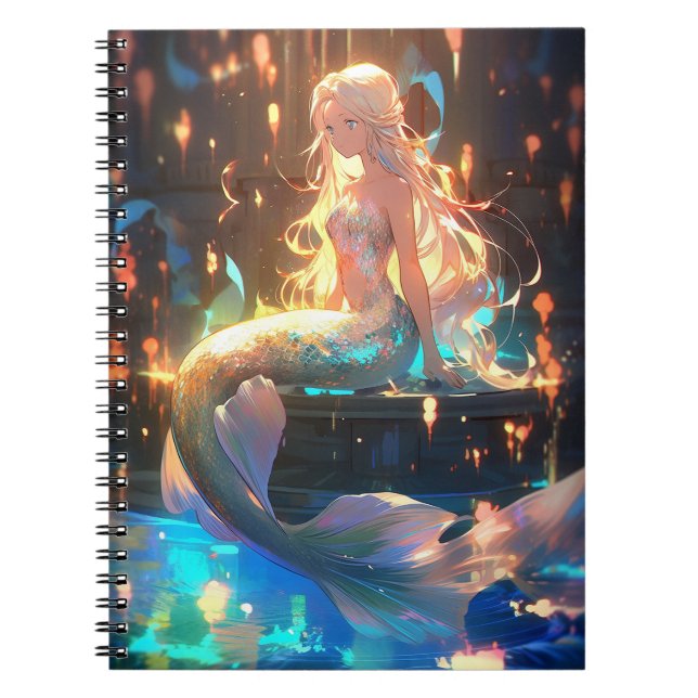 Carnet Anime Mermaid Girl Imaginaire Art (Devant)