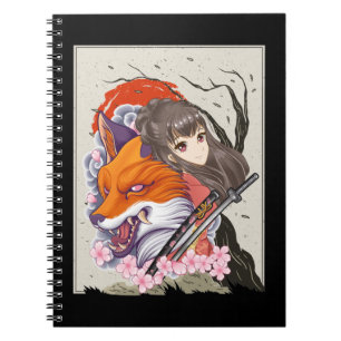 Carnet Anime Samurai Fox Otaku Japonaise fille