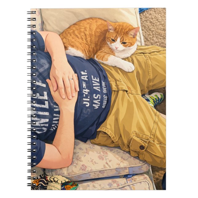 Carnet Anime Tabby Cat on Lap Small Spiral Notebook (Devant)