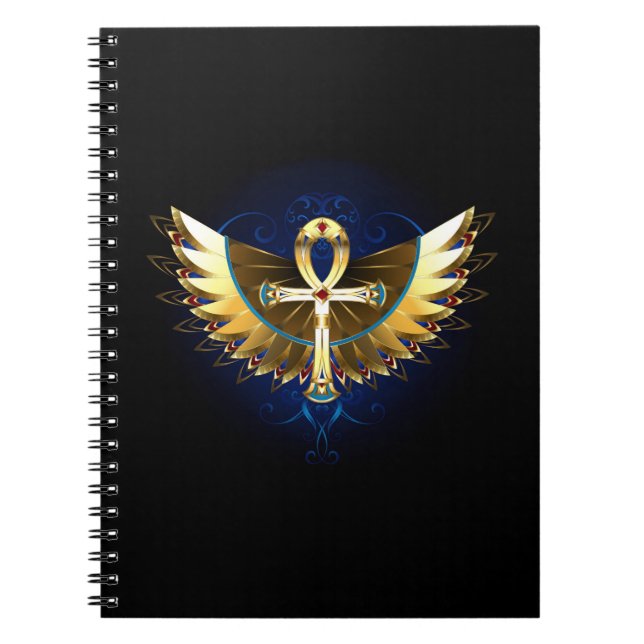 Carnet Ankh or avec ailes (Devant)