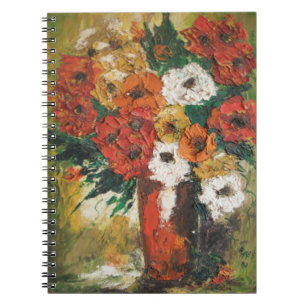 Carnet Ann Hayes Peinture Fleurs Rouges Mixte
