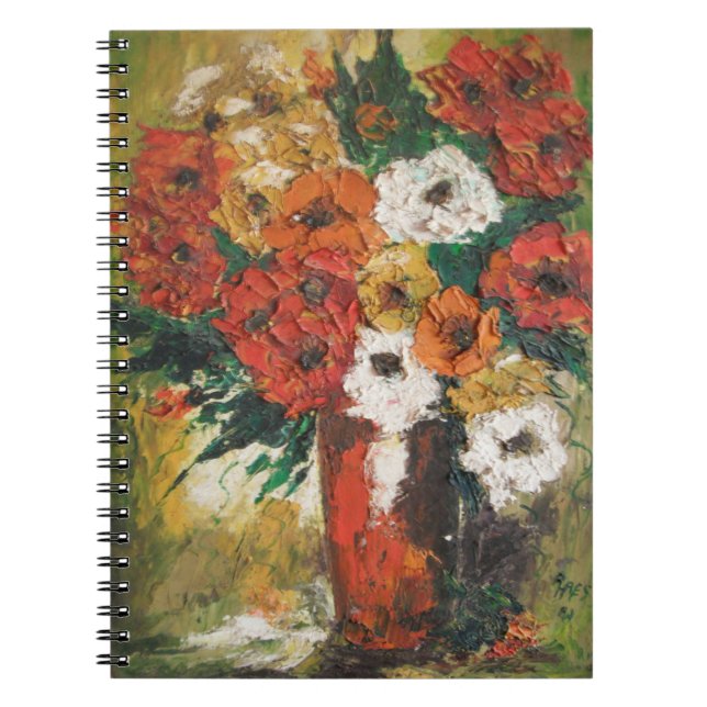 Carnet Ann Hayes Peinture Fleurs Rouges Mixte (Devant)