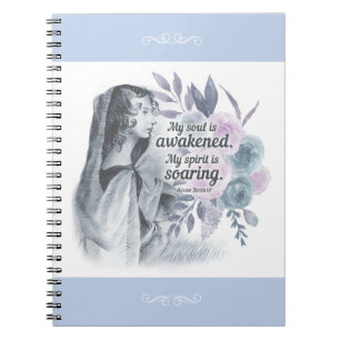 Carnet Anne Bronte Citation Mon Âme Est Éveillé Floral