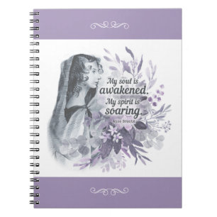 Carnet Anne Bronte Citation Mon Âme Est Éveillé Floral