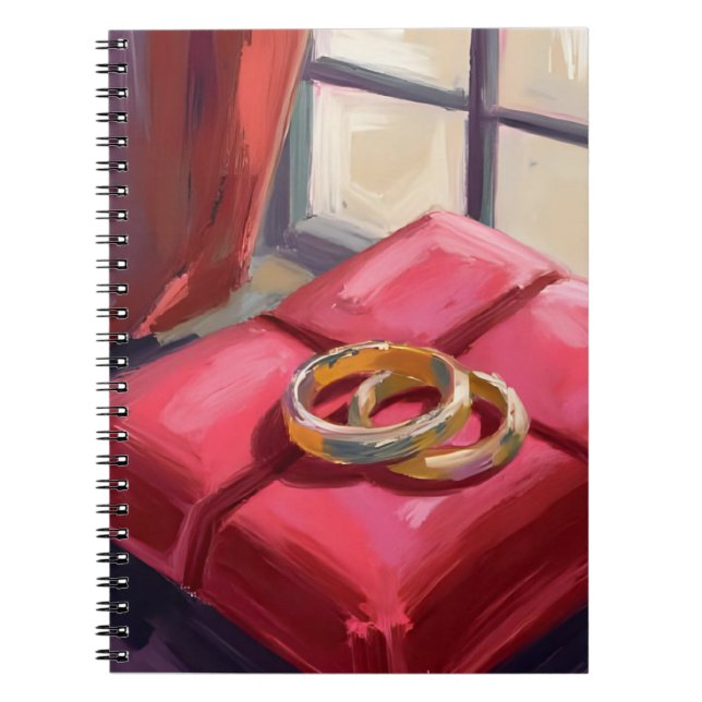 Carnet Anneaux de mariage en or aquarelle (Devant)