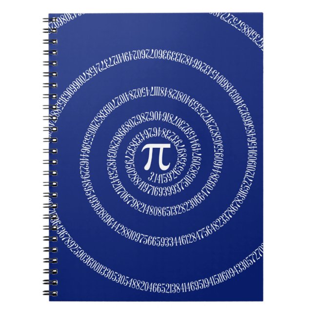 Carnet Anneaux de spirale pour Pi sur bleu marine (Devant)