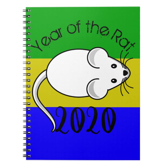 Carnet Année de la souris Rat 2020 avec texte (Devant)