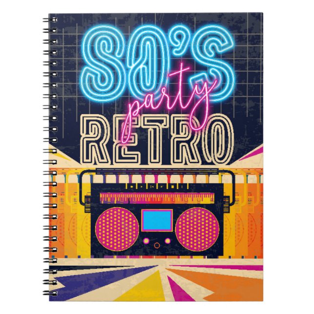 Carnet années 80, soirée musicale rétro. Affiche de style (Devant)
