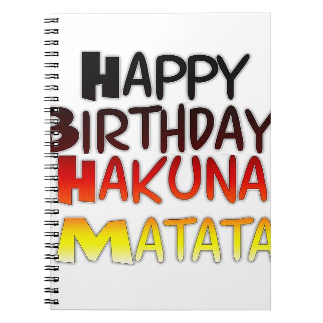 Carnet Anniversaire allemand Hakuna Matata Art Imprimer (Devant)