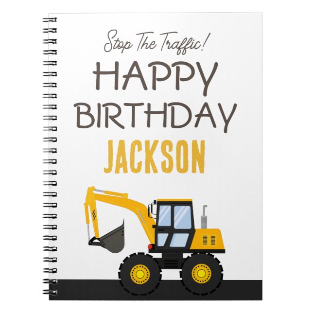 Carnet Anniversaire Camion de Construction | Décor Person (Devant)