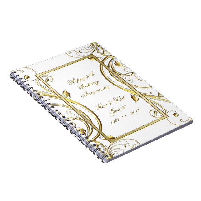 Carnet Anniversaire du Mariage or blanc (Côté Droit)