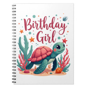 Carnet Anniversaire Fille Tortue de mer Thème Anniversair