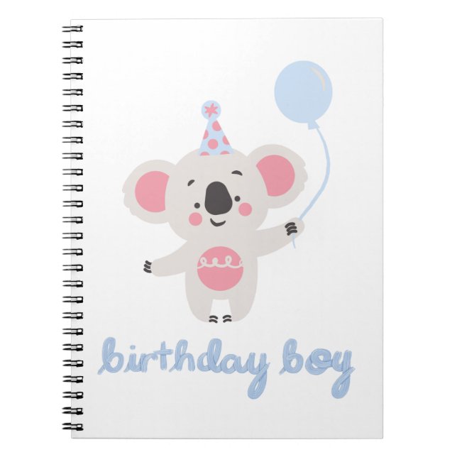 Carnet Anniversaire Garçon Teddy Ours Tenant Un Ballons (Devant)