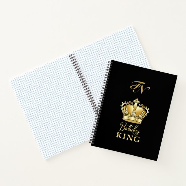 Carnet Anniversaire King Gold Couronne Royal Monogramme L (Intérieur)