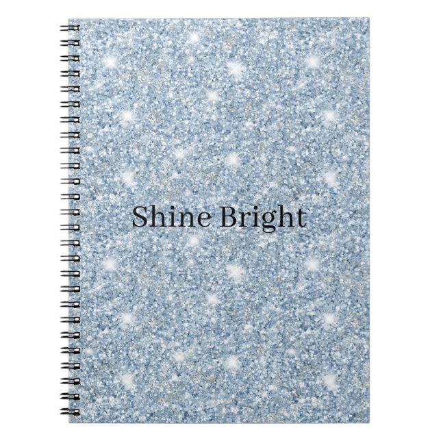 Carnet Anniversaire Paillettes Bleu Ciel Clair (Devant)