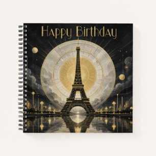 Carnet Anniversaire Paris Tour Eiffel Déco Or
