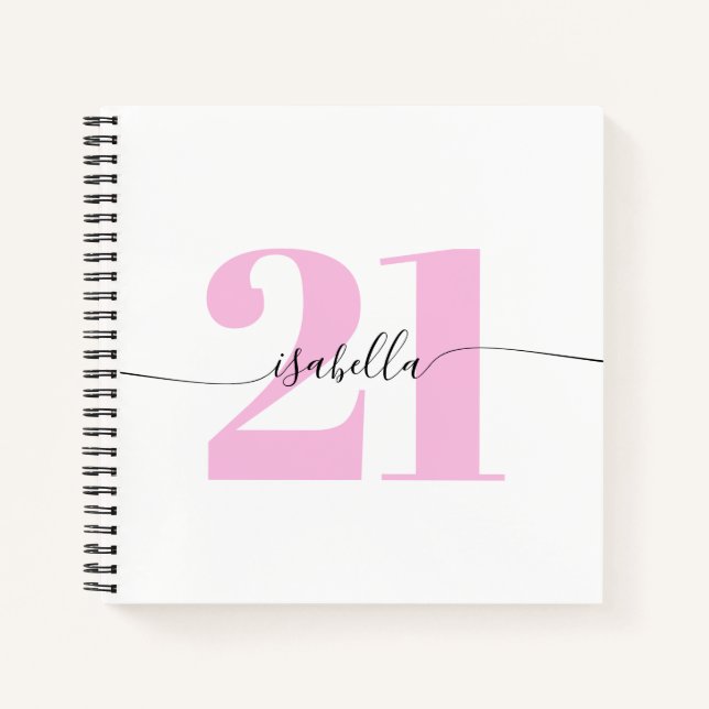 Carnet Anniversaire rose 21 ans (Devant)