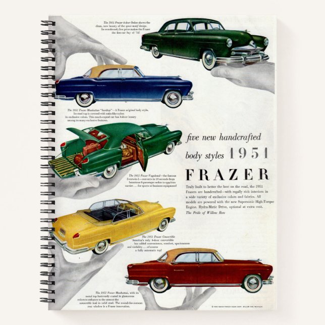 Carnet Annonce automobile Frazer 1951 (Devant)