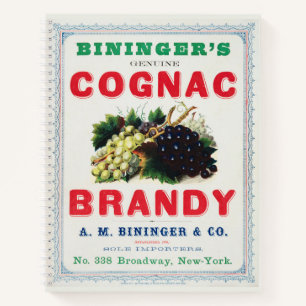 Carnet Annonce Vintage Pour Le Brandy Cognac de Bininger.