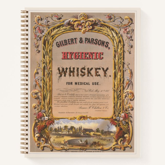 Carnet Annonce Vintage Pour Whiskey Hygiénique Gilbert &  (Devant)