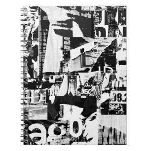 Carnet Annonces publicitaires de rue déchirées collage ba