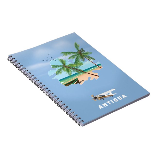 Carnet Antigua Carte illustrée affiche voyage (Côté Droit)