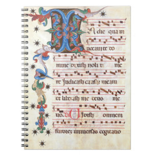 Carnet Antiphon Gregoriant Chant Manuscrit médiéval
