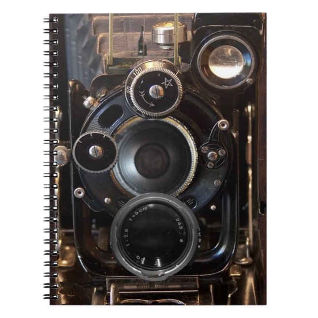 Carnet Antique Caméra Photographie Vintage Lens Film (Devant)
