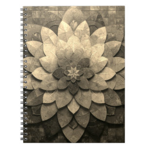 Carnet Antique Golden Mandala Art Fleur texturée