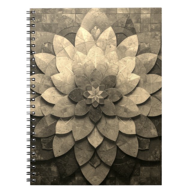 Carnet Antique Golden Mandala Art Fleur texturée (Devant)