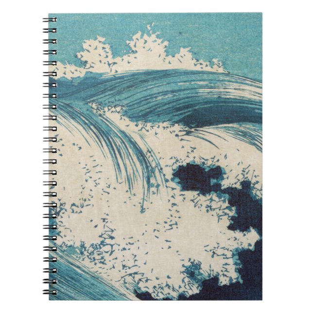Carnet Antique Japonais Bleu Vagues Océan Imprimer (Devant)